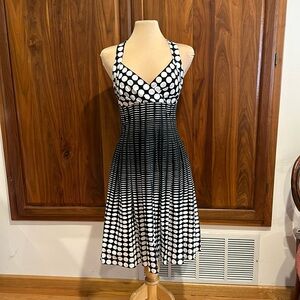 Dana Buchman NWT Polka Dot Halter Dress | Black White Fit & Flare Retro Size 6
